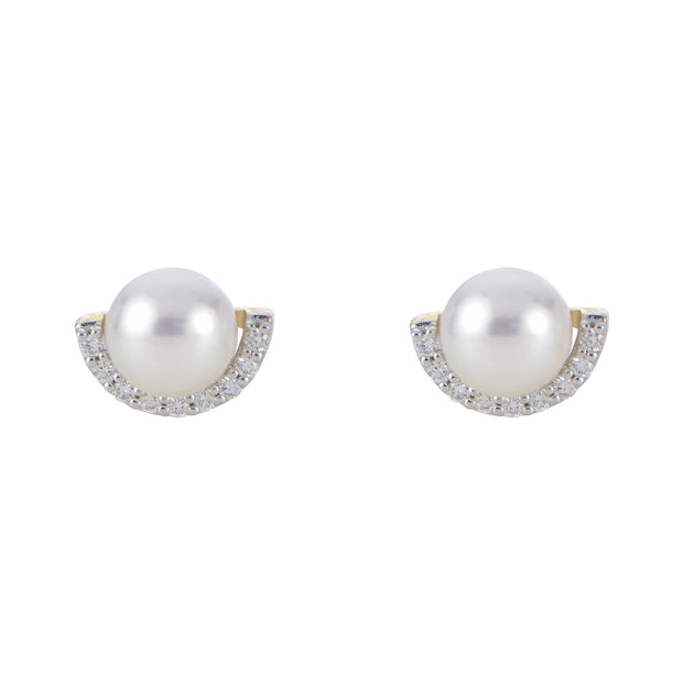 14KT Yellow Gold Akoya Pearl Earring