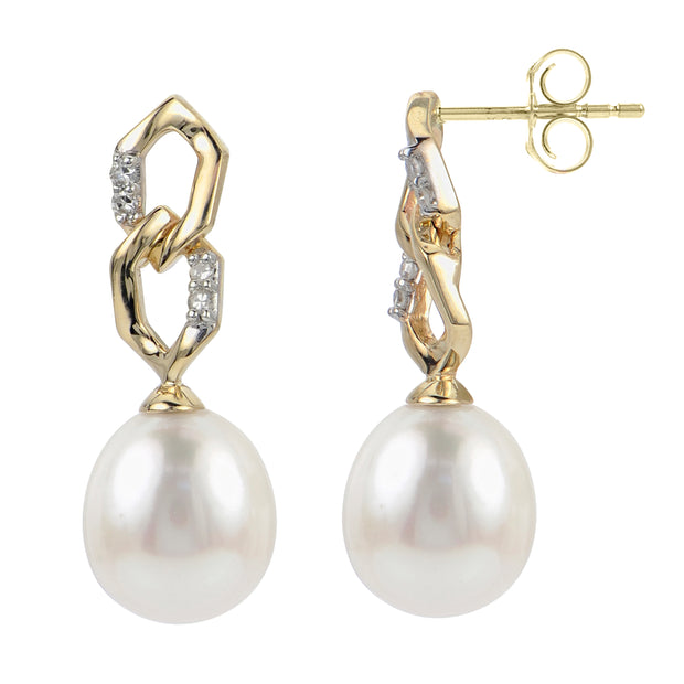 14KT Yellow Gold Freshwater Pearl Earring