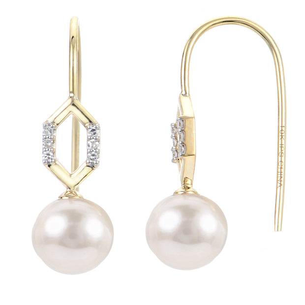 14KT Yellow Gold Freshwater Pearl Earring