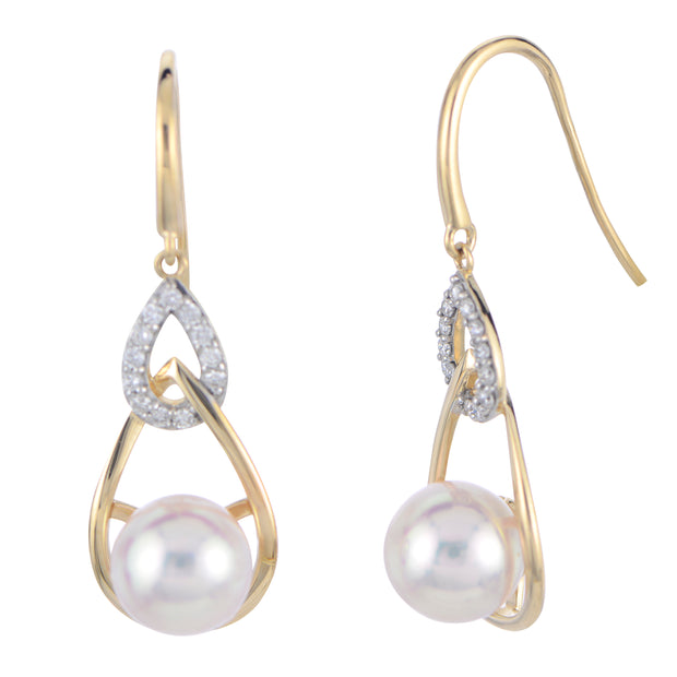 14KT Yellow Gold Akoya Pearl Earring