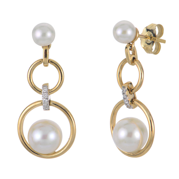 14KT Yellow Gold Freshwater Pearl Earring