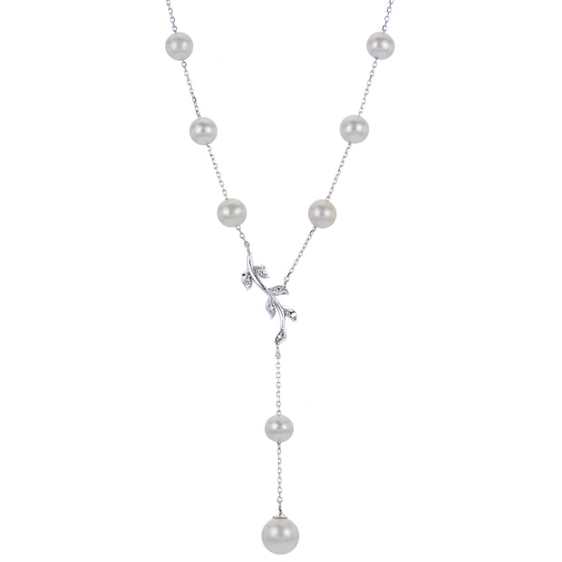 14KT White Gold Freshwater Pearl Necklace