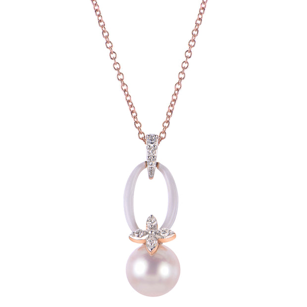 14KT Rose Gold Freshwater Pearl Necklace