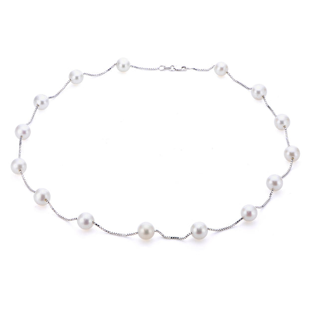 14KT White Gold Freshwater Pearl Necklace