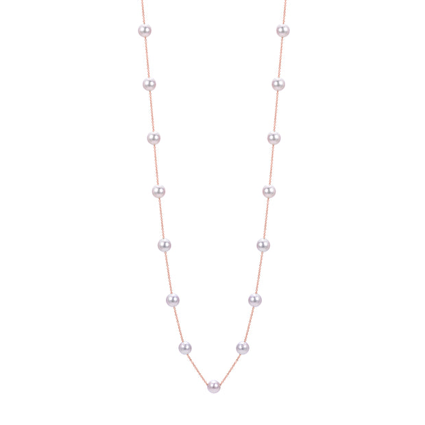 14KT Rose Gold Akoya Pearl Necklace