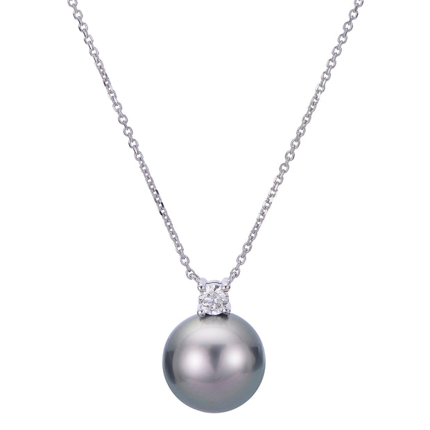 14KT White Gold Tahitian Pearl Necklace