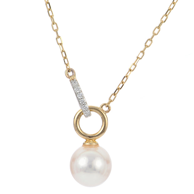 14KT Yellow Gold Akoya Pearl Necklace