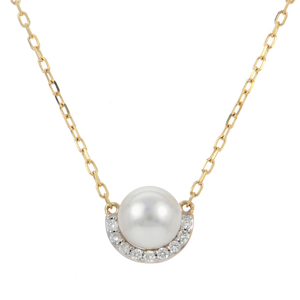 14KT Yellow Gold Akoya Pearl Necklace