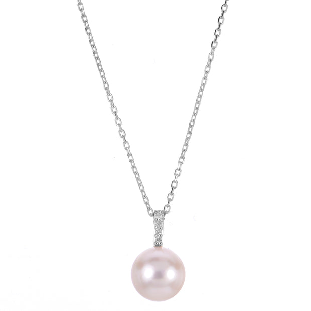 14KT White Gold Akoya Pearl Necklace