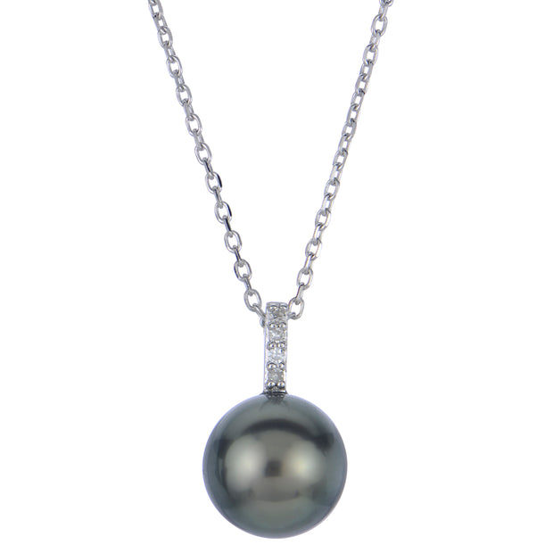 14KT White Gold Tahitian Pearl Necklace