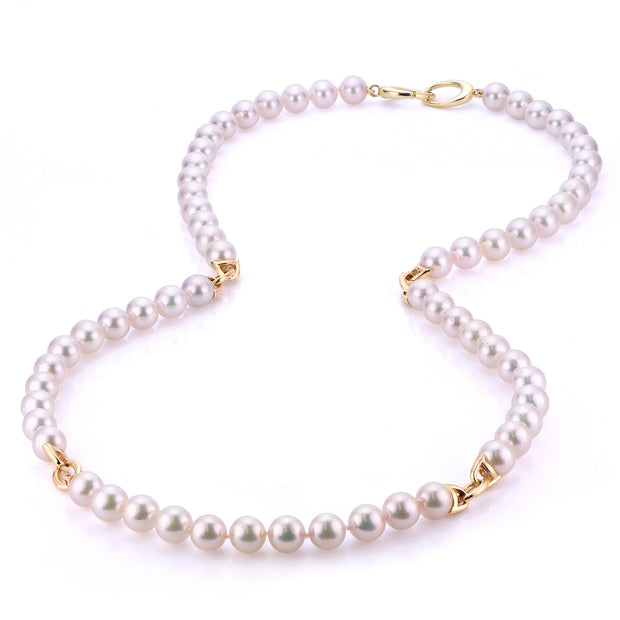 14KT Yellow Gold Akoya Pearl Necklace