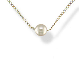 14KT Yellow Gold Akoya Pearl Necklace