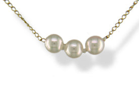 14KT Yellow Gold Akoya Pearl Necklace