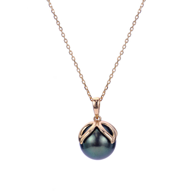 14KT Yellow Gold Tahitian Pearl Pendant