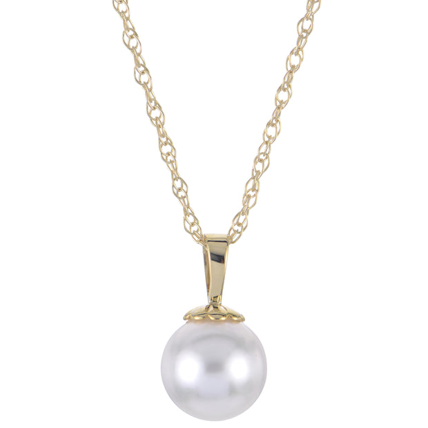 14KT Yellow Gold Akoya Pearl Pendant