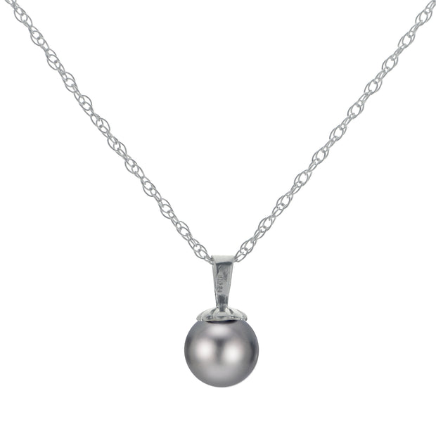 14KT White Gold Akoya Pearl Pendant