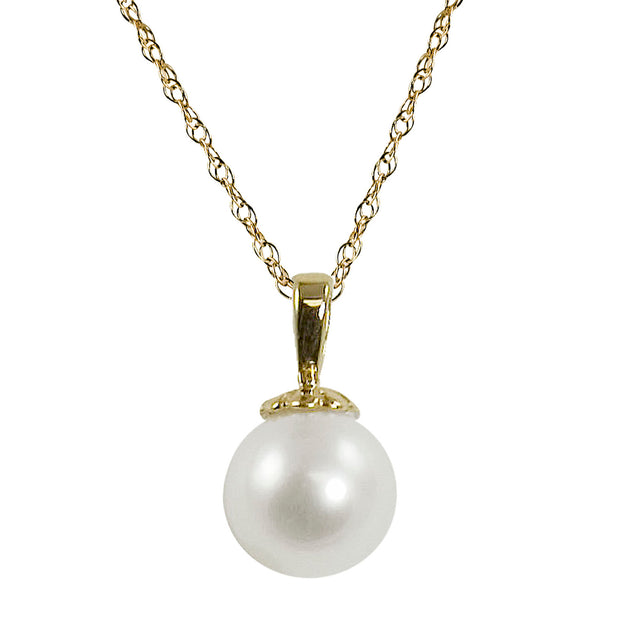 14KT Yellow Gold Freshwater Pearl Pendant