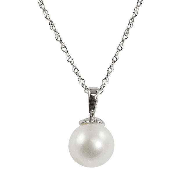 14KT White Gold Freshwater Pearl Pendant