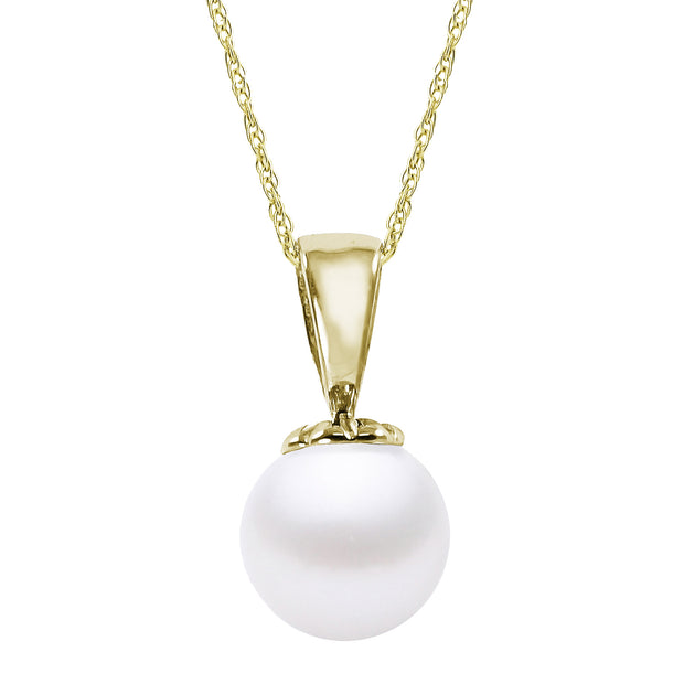 14KT Yellow Gold Freshwater Pearl Pendant