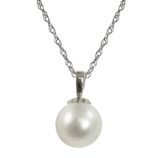 14KT White Gold Freshwater Pearl Pendant