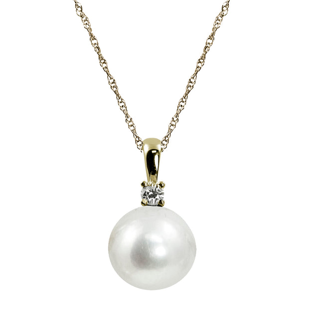 14KT Yellow Gold Freshwater Pearl Pendant