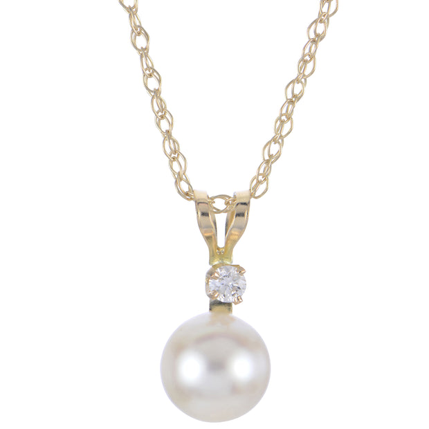 14KT Yellow Gold Akoya Pearl Pendant