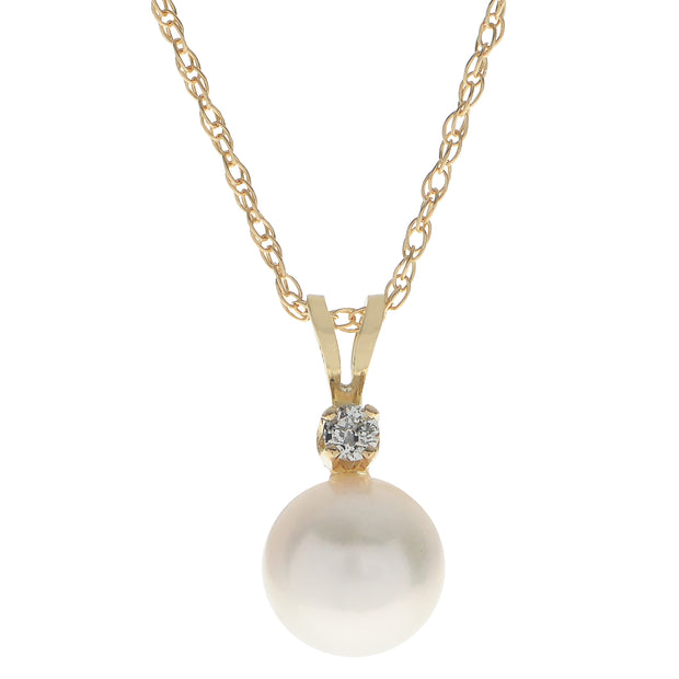 14KT Yellow Gold Akoya Pearl Pendant