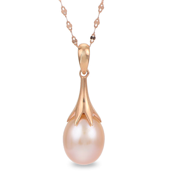 14KT Rose Gold Freshwater Pearl Pendant