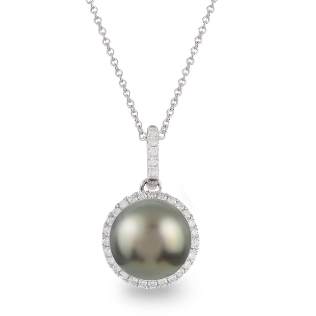 14KT White Gold Tahitian Pearl Pendant