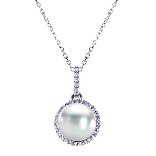 14KT White Gold Akoya Pearl Pendant