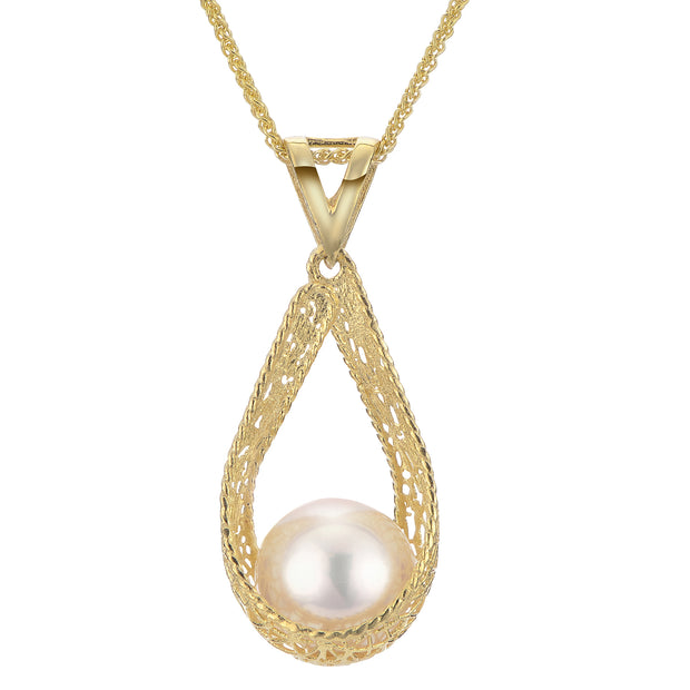 14KT Yellow Gold Freshwater Pearl Pendant