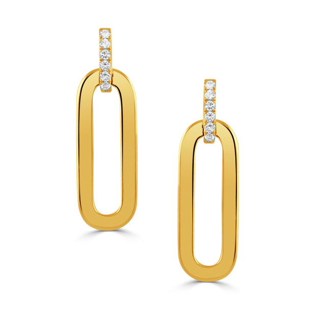 18K YELLOW GOLD DIAMOND EARRINGS