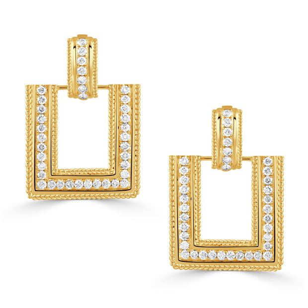 18K YELLOW GOLD DIAMOND EARRING