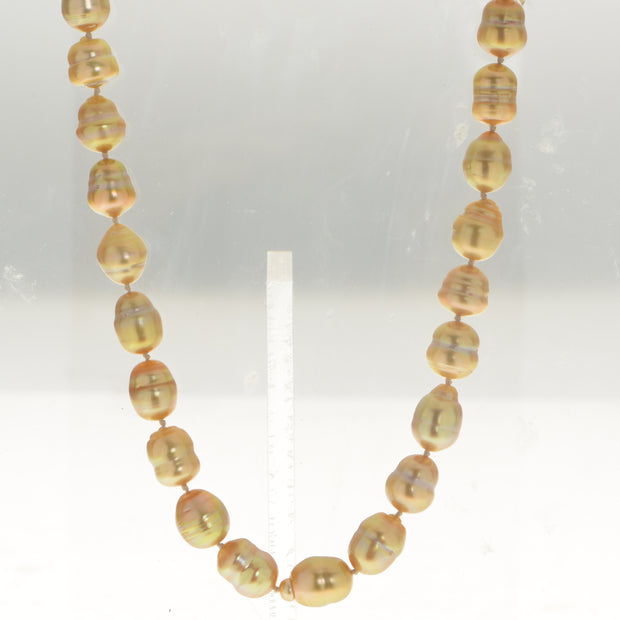 14KT Yellow Gold Golden South Sea Pearl Necklace