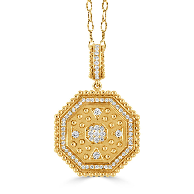 18K YELLOW GOLD DIAMOND PENDANT