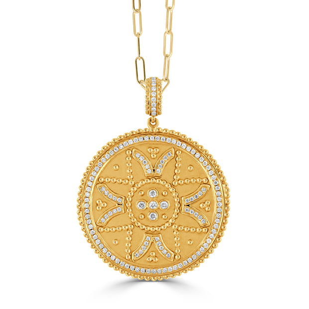 18K YELLOW GOLD DIAMOND PENDANT