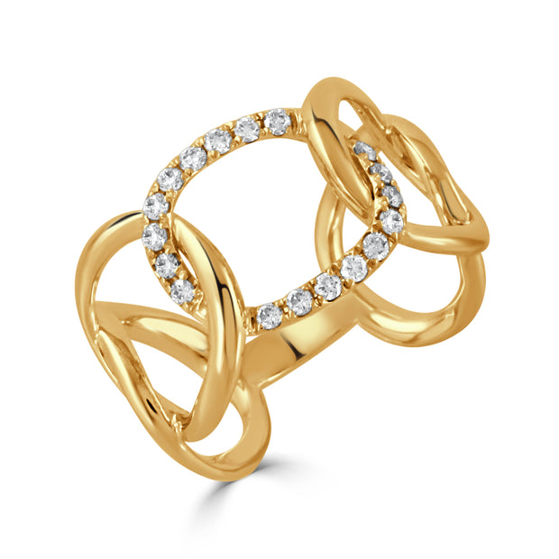 18K YELLOW GOLD DIAMOND RING