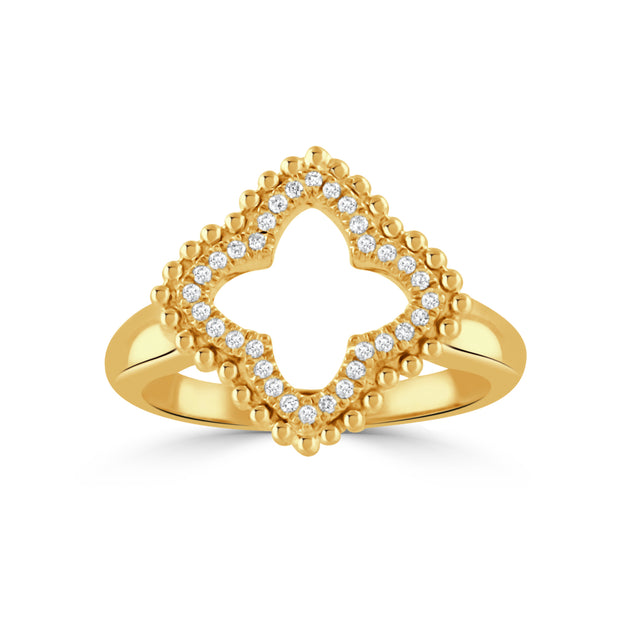 18K YELLOW GOLD DIAMOND RING