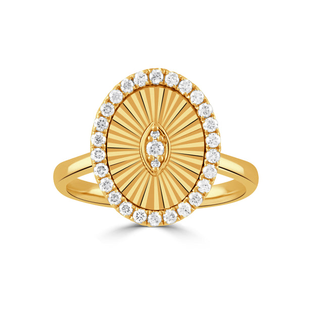 18K YELLOW GOLD DIAMOND RING