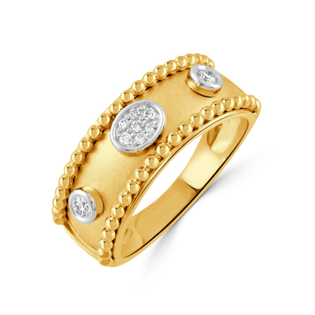 18K WHITE AND YELLOW GOLD DIAMOND RING