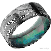 8 mm wide Flat Tightweave band featuring a Black Mother of Pearl sleeve.