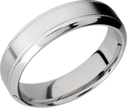 Cobalt chrome 6mm high-beveled band with reverse milgrain detail