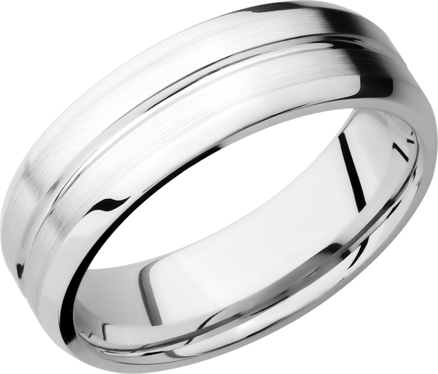 Cobalt chrome 7mm beveled band with 1, 1mm groove