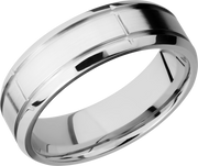 Cobalt chrome 7mm beveled band with 5 segments in the band