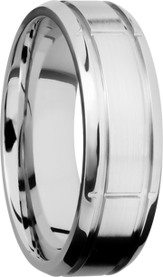 Cobalt chrome 7mm beveled band with 5 segments in the band