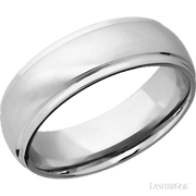 7 mm wide Domed Stepped Down Edges Cobalt Chrome band.