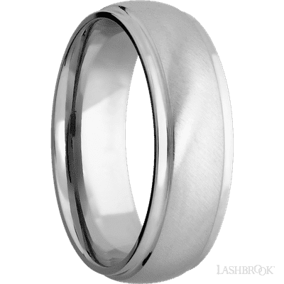 7 mm wide Domed Stepped Down Edges Cobalt Chrome band.