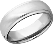Cobalt chrome 7mm domed band with grooved edges