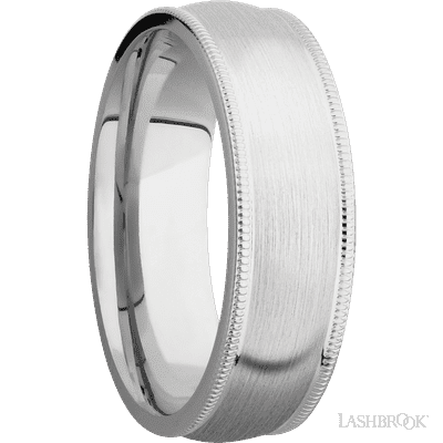 7 mm wide Domed Milgrain Edges Cobalt Chrome band.