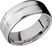 Cobalt chrome 8mm beveled band with a 1mm groove